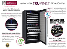 Load image into Gallery viewer, Allavino 24&quot; Wide FlexCount II Tru-Vino 121 Bottle Dual Zone Stainless Steel Right Hinge Wine Refrigerator AO VSWR121-2SR20