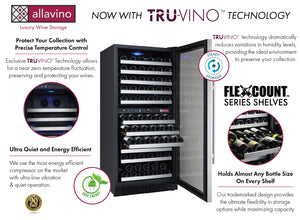 Allavino 47" Wide FlexCount II Tru-Vino 242 Bottle Four Zone Stainless Steel Side-by-Side Wine Refrigerator BF 2X-VSWR121-2S20