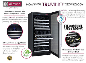 Allavino 24" Wide FlexCount II Tru-Vino 128 Bottle Single Zone Stainless Steel Right Hinge Wine Refrigerator AO VSWR128-1SR20