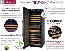 Load image into Gallery viewer, Allavino 24&quot; Wide FlexCount II Tru-Vino 177 Bottle Single Zone Black Left Hinge Wine Refrigerator AO VSWR177-1BL20