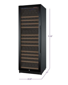 Allavino 24" Wide FlexCount II Tru-Vino 177 Bottle Single Zone Black Left Hinge Wine Refrigerator AO VSWR177-1BL20