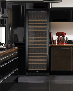 Allavino 24" Wide FlexCount II Tru-Vino 177 Bottle Single Zone Black Left Hinge Wine Refrigerator AO VSWR177-1BL20