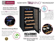 Load image into Gallery viewer, Allavino 15&quot; Wide FlexCount II Tru-Vino 30 Bottle Single Zone Black Wine Refrigerator AO VSWR30-1BR20