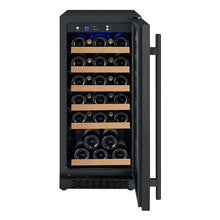 Load image into Gallery viewer, Allavino 15&quot; Wide FlexCount II Tru-Vino 30 Bottle Single Zone Black Wine Refrigerator AO VSWR30-1BR20