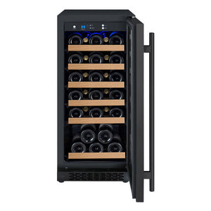 Allavino 15" Wide FlexCount II Tru-Vino 30 Bottle Single Zone Black Wine Refrigerator AO VSWR30-1BR20