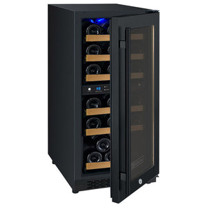 Allavino 15" Wide FlexCount II Tru-Vino Technology 30 Bottle Dual Zone Black Wine Refrigerator AO VSWR30-2BR20