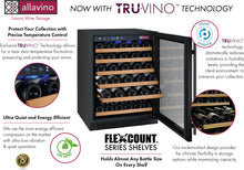 Load image into Gallery viewer, Allavino 47&quot; Wide FlexCount II Tru-Vino 112 Bottle Three Zone Black Side-by-Side Wine Refrigerator BF 3Z-VSWR5656-B20