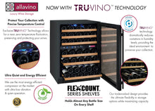 Load image into Gallery viewer, Allavino 24&quot; Wide FlexCount II Tru-Vino 56 Bottle Dual Zone Black Right Hinge Wine Refrigerator AO VSWR56-2BR20