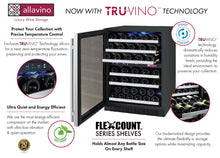 Load image into Gallery viewer, Allavino 24&quot; Wide FlexCount II Tru-Vino 56 Bottle Dual Zone Stainless Steel Left Hinge Wine Refrigerator AO VSWR56-2SL20