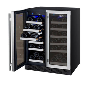 Allavino 24" Wide FlexCount II Tru-Vino 36 Bottle Dual Zone Stainless Steel Wine Refrigerator AO VSWR36-2SF20