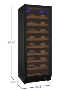 Allavino 24" Wide Vite II 99 Bottle Single Zone Black Right Hinge Wine Refrigerator AO YHWR115-1BR20