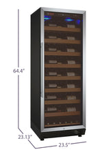 Load image into Gallery viewer, Allavino 24&quot; Wide Vite II Tru-Vino 99 Bottle Single Zone Stainless Steel Right Hinge Wine Refrigerator AO YHWR115-1SR20