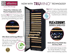 Load image into Gallery viewer, Allavino 24&quot; Wide FlexCount Classic II Tru-Vino 174 Bottle Single Zone Stainless Steel Left Hinge Wine Refrigerator AO YHWR174-1SL20