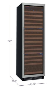 Allavino 24" Wide FlexCount Classic II Tru-Vino 174 Bottle Single Zone Stainless Steel Right Hinge Wine Refrigerator AO YHWR174-1SR20