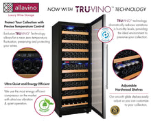 Load image into Gallery viewer, Allavino 24&quot; Wide Vite II Tru-Vino 99 Bottle Dual Zone Stainless Steel Right Hinge Wine Refrigerator AO YHWR99-2SR20