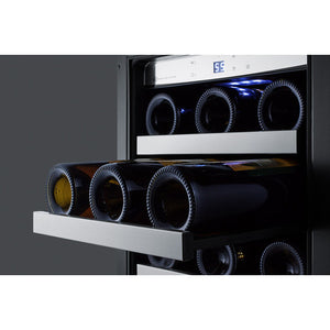 Summit 15" Wide Built-In Wine Cellar Ultra thin tinted door with seamless stainless steel trim CL15WC