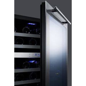 Summit 24" Wide Built-In Wine Cellar Ultra thin tinted door with seamless stainless steel trim CL24WC2