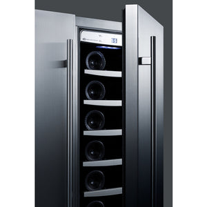 Summit 24" Wide Built-In Wine/Beverage Center Modern style with a stainless steel exterior and designer kickplate CL64FDSS