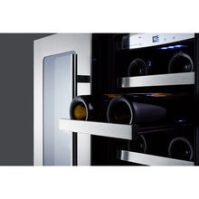 Load image into Gallery viewer, Summit 24&quot; Wide Built-In Wine Cellar Stores 42 Bordeaux or 40 Burgundy bottles on stainless steel trimmed shelves CLFD24WC