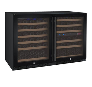 Allavino 47" Wide FlexCount II Tru-Vino 112 Bottle Three Zone Black Side-by-Side Wine Refrigerator BF 3Z-VSWR5656-B20