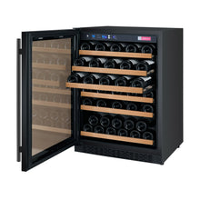 Load image into Gallery viewer, Allavino 24&quot; Wide FlexCount II Tru-Vino 56 Bottle Single Zone Black Left Hinge Wine Refrigerator AO VSWR56-1BL20