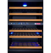 Load image into Gallery viewer, Allavino 24&quot; Wide FlexCount II Tru-Vino 56 Bottle Dual Zone Black Left Hinge Wine Refrigerator AO VSWR56-2BL20