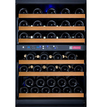 Load image into Gallery viewer, Allavino 24&quot; Wide FlexCount II Tru-Vino 56 Bottle Dual Zone Black Left Hinge Wine Refrigerator AO VSWR56-2BL20