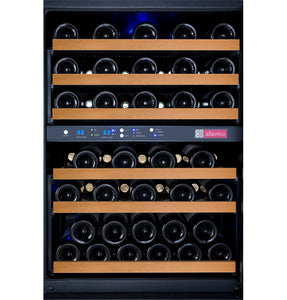 Allavino 24" Wide FlexCount II Tru-Vino 56 Bottle Dual Zone Black Right Hinge Wine Refrigerator AO VSWR56-2BR20