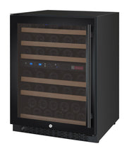 Load image into Gallery viewer, Allavino 24&quot; Wide FlexCount II Tru-Vino 56 Bottle Dual Zone Black Left Hinge Wine Refrigerator AO VSWR56-2BL20