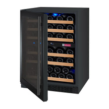 Load image into Gallery viewer, Allavino 24&quot; Wide FlexCount II Tru-Vino 56 Bottle Dual Zone Black Left Hinge Wine Refrigerator AO VSWR56-2BL20