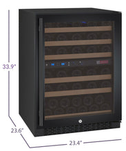 Load image into Gallery viewer, Allavino 24&quot; Wide FlexCount II Tru-Vino 56 Bottle Dual Zone Black Right Hinge Wine Refrigerator AO VSWR56-2BR20