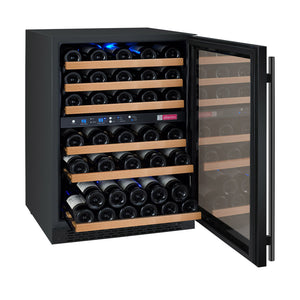 Allavino 24" Wide FlexCount II Tru-Vino 56 Bottle Dual Zone Black Right Hinge Wine Refrigerator AO VSWR56-2BR20