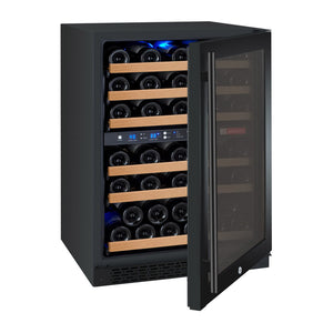 Allavino 24" Wide FlexCount II Tru-Vino 56 Bottle Dual Zone Black Right Hinge Wine Refrigerator AO VSWR56-2BR20