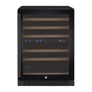 Allavino 24" Wide FlexCount II Tru-Vino 56 Bottle Dual Zone Black Right Hinge Wine Refrigerator AO VSWR56-2BR20