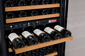 Allavino 24" Wide FlexCount II Tru-Vino 56 Bottle Dual Zone Black Left Hinge Wine Refrigerator AO VSWR56-2BL20